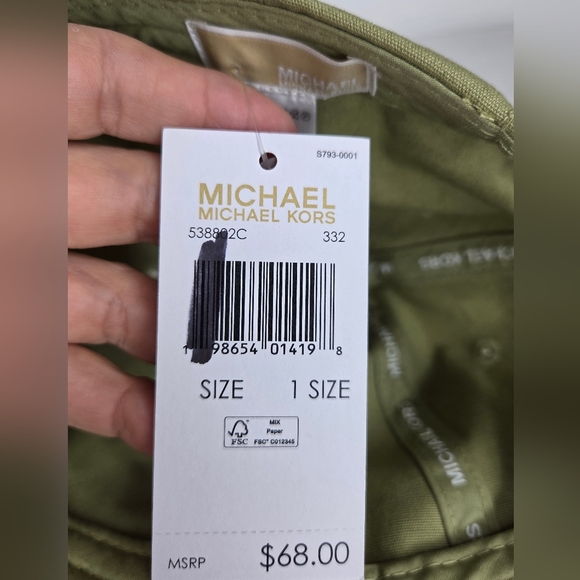 NWT Michael Kors OS Olive Green Hat/Cap - Picture 8 of 8